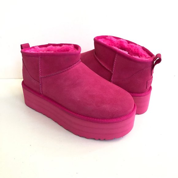 UGG Shoes Ugg Classic Ultra Mini Platform Taffy Pink Shearling